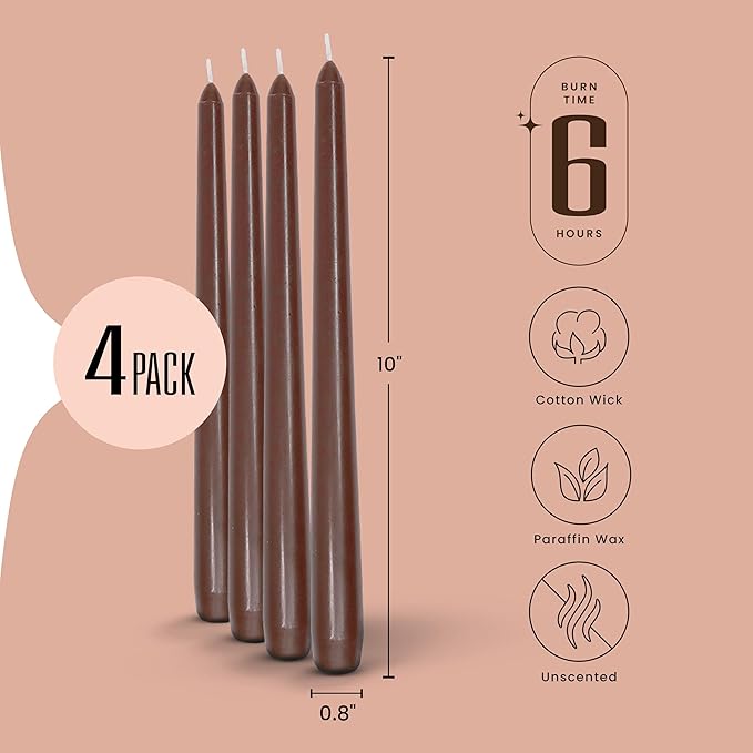 Leor & Lair Brown Taper Candles - Image 2