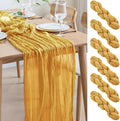 Asee'm 6pcs Cheesecloth Table Runner 120 Inches Long Gold Boho Gauze Cheese by Aseem