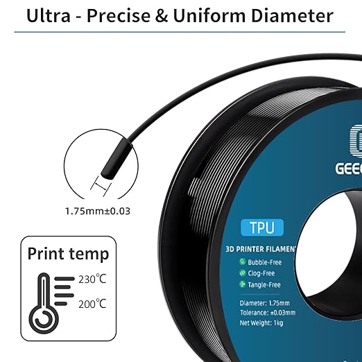 Geeetech TPU Filament 1.75mm, Shore 95A – Flexible 3D Printer Filament - Image 3
