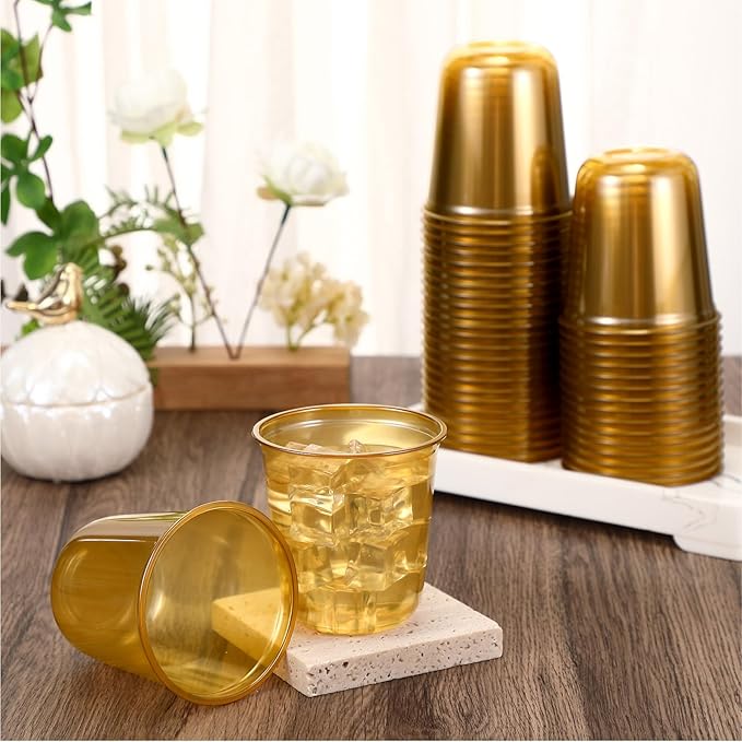 50pcs Disposable Stemless Glasses 12oz Crystal Plastic Wine Glasses Clear - Image 4