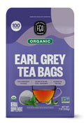 FGO Organic Earl Grey Black Tea, Eco-Conscious Tea Bags, Resealable Bag by FGO