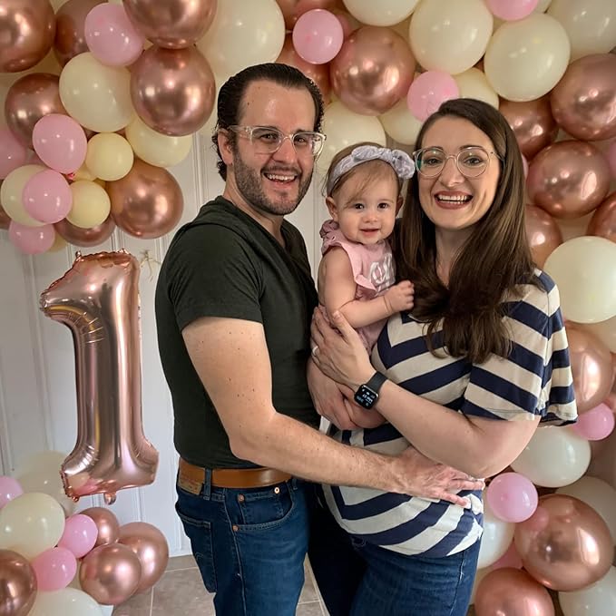 40" Rose Gold Number 0 Balloon for Girls, Large Self Inflating Helium Foil - Image 3