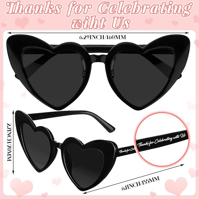 Vabean Wedding Heart Sunglasses Bulk Wedding Gifts Bachelorette Bridal Party - Image 3