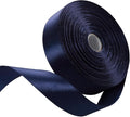 1" x 50 Yards Navy Blue Satin Ribbon Single Faced Fabric Ribbons by Oakarbo