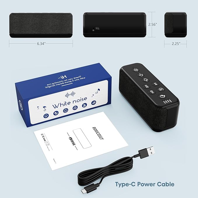 Sound Machine with Bluetooth, Wireless Rechargeable White Noise Machine - Image 7
