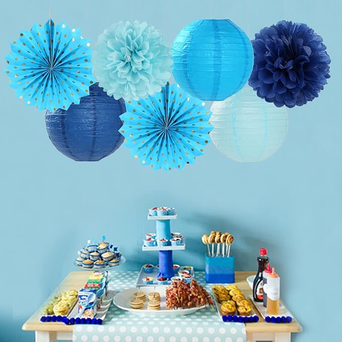 Light-Royal Navy-Blue White Party-Decorations Streamers - Image 6