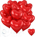 Red Heart Ballloons, 18 Inch Bright R Foil Love Heart Shaped Balloons 12Pcs Red by Wuhetyo