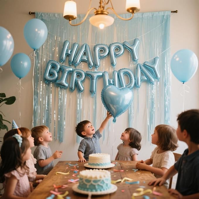 29 Pcs Light Blue Birthday Party Decorations - Image 3