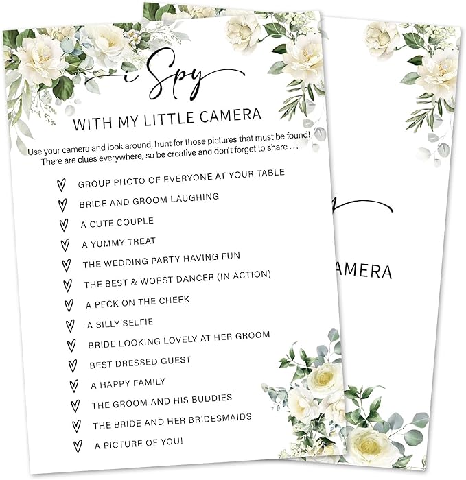 Eucalyptus Bridal Shower Games 30 Guests, I Spy by HOME