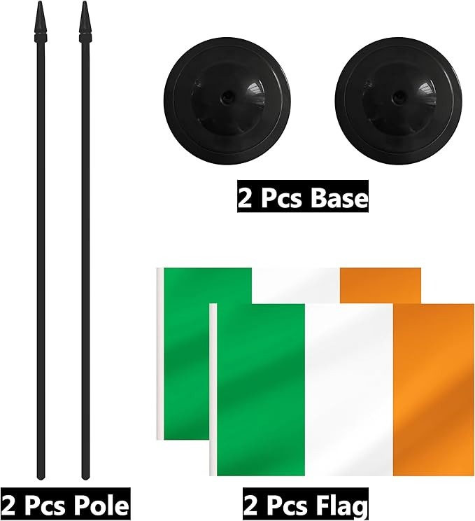 2 Pack Ireland Desk Flag Set, Irish Desktop Small Miniature Table Office Flag - Image 6
