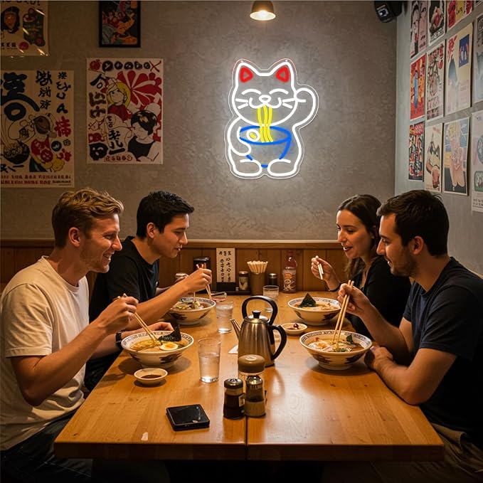 Lucky Cat Ramen Neon Sign, Neon Signs - Image 5