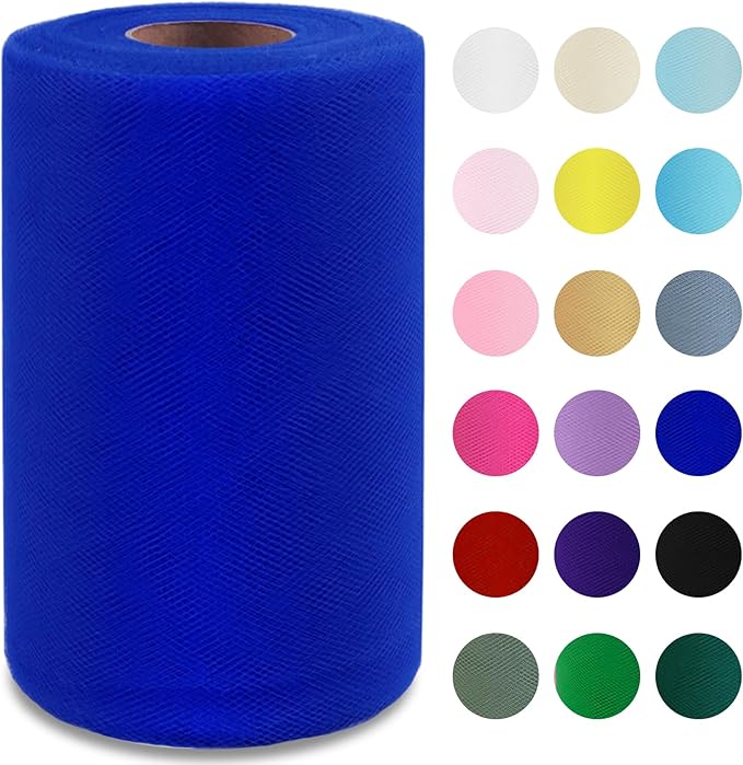 Royal Blue Tulle Fabric Roll 6" by 100 Yards Soft Tulle Spool by Grainear