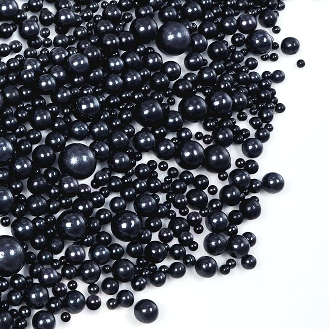 Black Pearl Sugar Sprinkles, Edible Black Sprinkles by Joyvitas