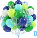 60pcs Blue and Green Balloons 12inch by Leraqertra