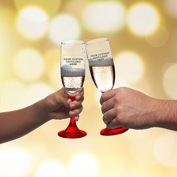 DISCOUNT PROMOS Custom Premiere Champagne Flutes 6.25 oz. Set of 10, - Image 7