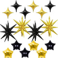 Black and Gold Star Balloons, 22in Large Star Balloons Foil 10in 4-Pointed & by Froova