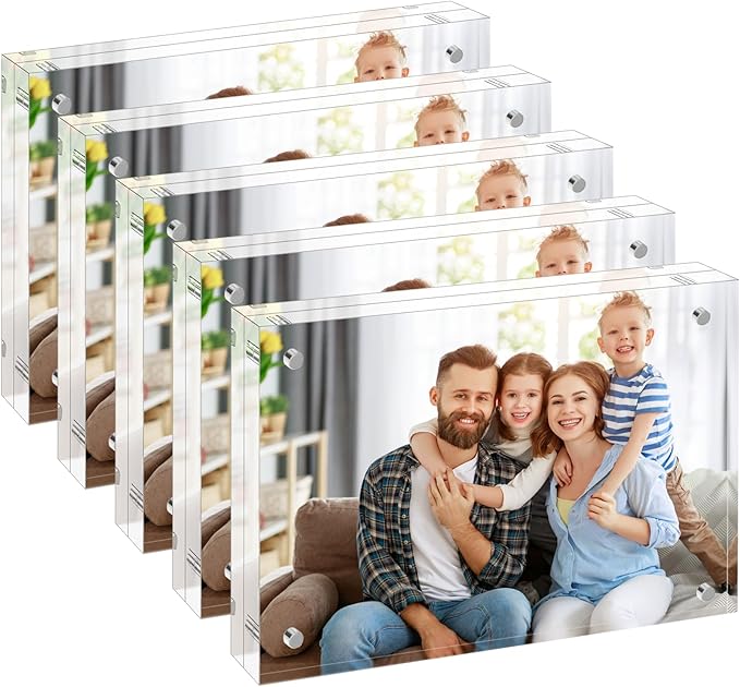 5x7 Acrylic Picture Frames 5 Pack, 10+10MM Premium Acrylic Photo Frame Magnetic by Unknown