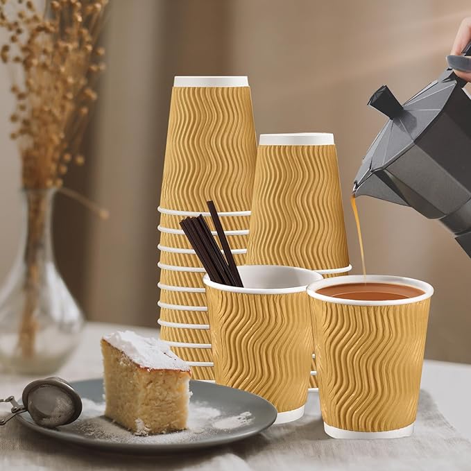 SIUQ 90 Pack - 8 oz Disposable Coffee Cups - Image 6
