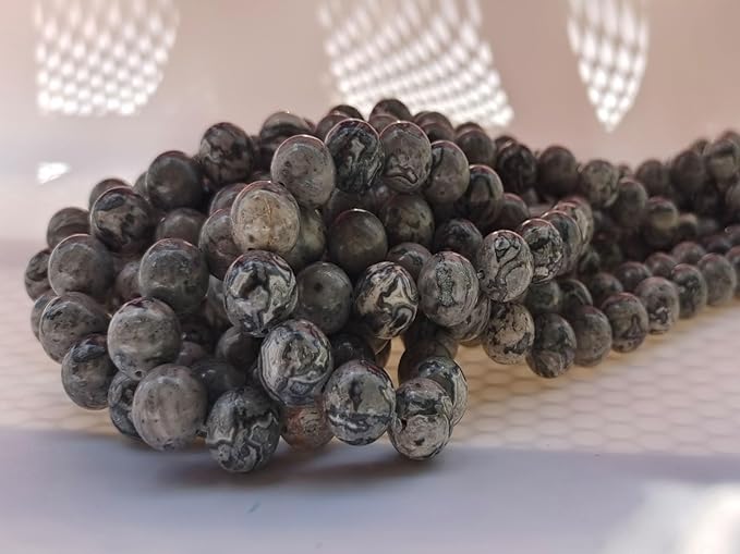 Stone Beads 10mm 60pcs Map Jasper Beads Round Loose Gemstones Beads - Image 4