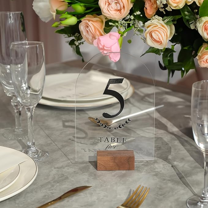 UNIQOOO 20 Pcs Acrylic 5x7 Clear Arch Table Sign - Image 4