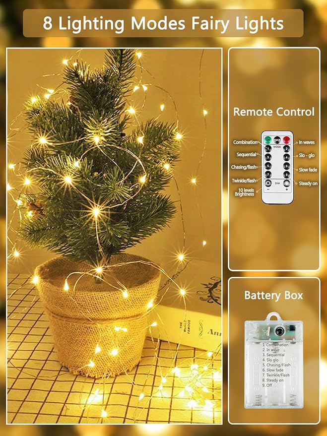 2 Pack Fairy Lights Battery Operated - Image 2