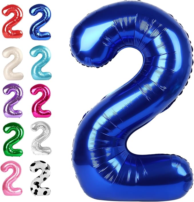 Big 40 Inch Night Blue 2 Number Balloon Birthday Decoration, Night Blue Number by Upgesy