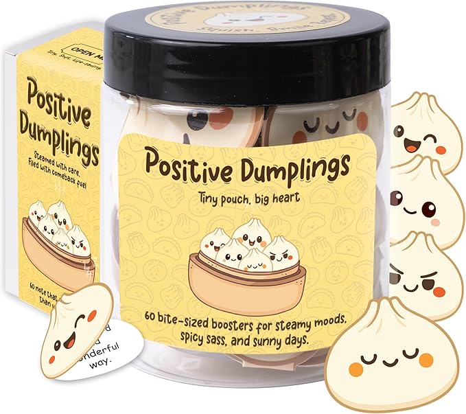 Positive Dumpling Jar – 60 Funny Emotional Uplifting Support Dumplings by KATINAT