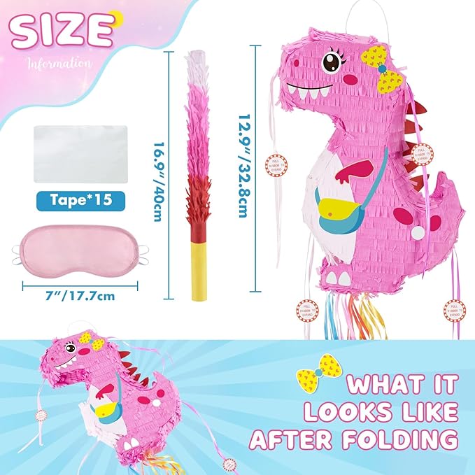 WERNNSAI Foldable Dinosaur Piñata - Image 3