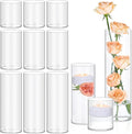 12 Pack Glass Cylinder Vases 4, 12 Inch Tall Clear Vases by TBWIND