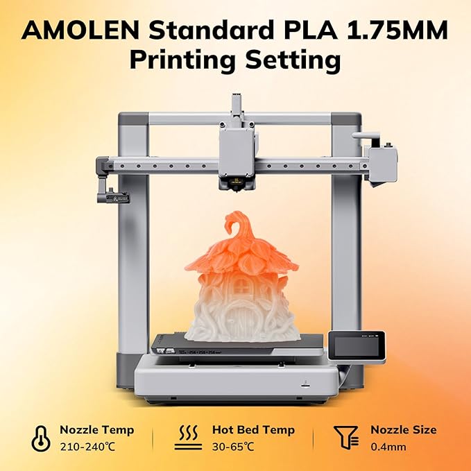 AMOLEN 3D Printer Filament, Temp Change Orange to White PLA Filament 1.75mm - Image 4