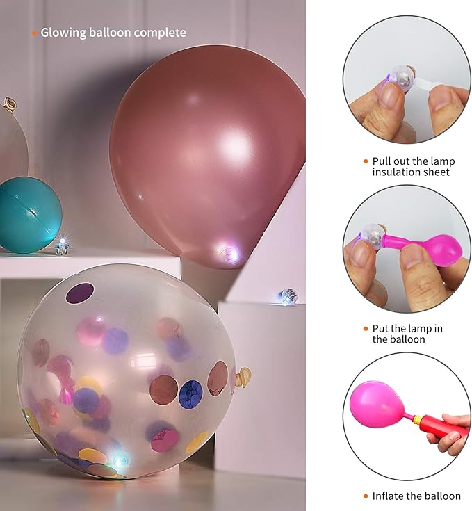 Aogist 200pcs Yellow Balloon Light, Long Standby Time Waterproof Mini Ball Light - Image 3
