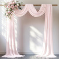 30" x 20Ft Wedding Arch Draping Fabric, 1 Panel Blush Sheer Curtain Drapes by PartyTalk