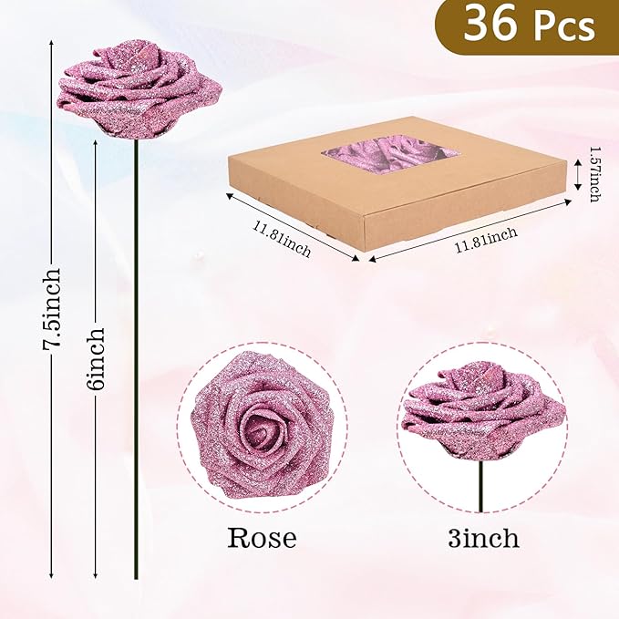BLEUM CADE 36Pcs Artificial Flowers Fake Roses - Image 3