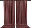 2 Panels Red Brown Backdrop Curtain, 10 x 10 Feet Satin Background Curtains by Zankubom