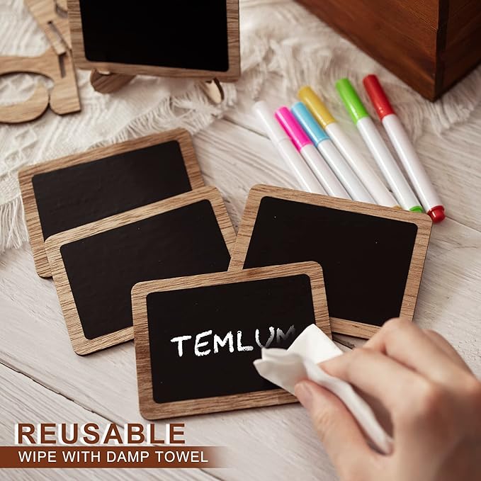 Temlum 15 Pcs Mini Chalkboard Sign - Image 4