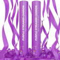 2 Pack Streamer Cannon Confetti Poppers | Biodegradable Purple Confetti | TUR by TURPartySupplies