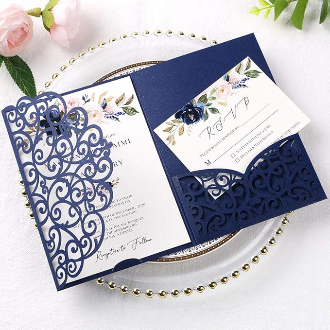 PONATIA 5.12 x 7.2 Laser Cut Invitation Pocket - Image 9