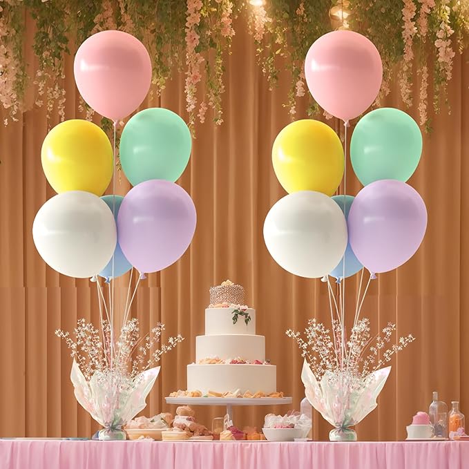 2 Set Pastel Rainbow Balloon Table Centerpieces - Image 8
