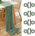 8 Pack 10Ft Sage Green Cheesecloth Table Runner 35x120 inch Boho Gauze Cheese by Dspoot
