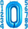 Blue 0 Balloon Number, 40 Inch Number 0 Balloon Big Blue 0 Foil Mylar Helium by BBPOOL