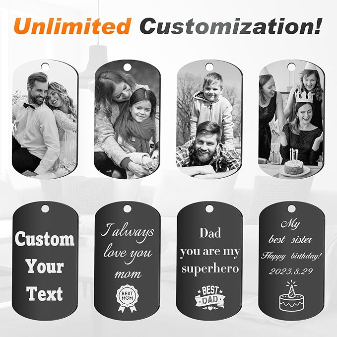 Custom Keychain with Picture, Personalized Photo Keychain with LOGO Text - Image 4