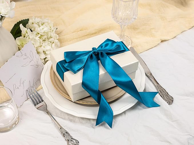 Turquoise Satin Ribbon 1-1/2 inch X Continuous 25 Yards, Single Face Polyester - Image 5