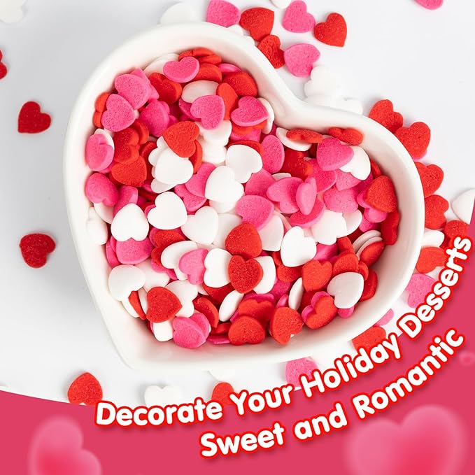 Edible Heart Sprinkles, Sugar Sprinkles - Image 3