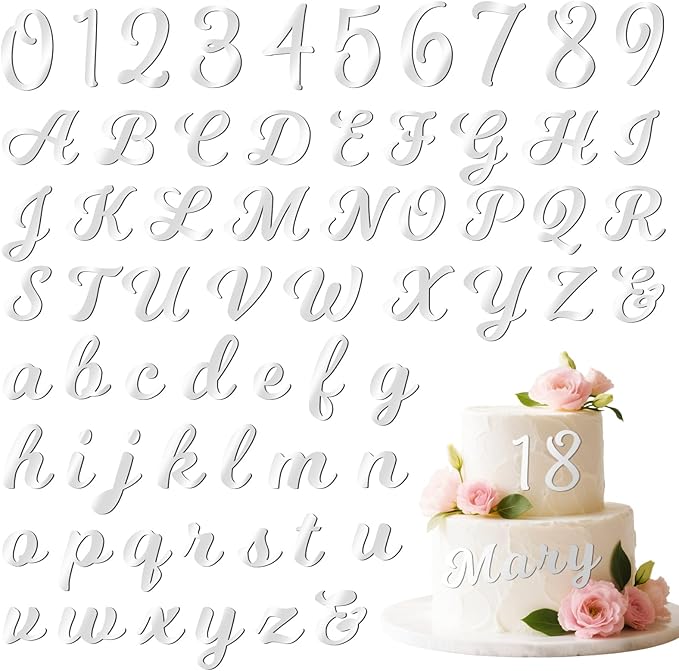 126 PCS Custom Name Cake Topper Acrylic Letters DIY Personalized A-Z & 0-9 by Unknown