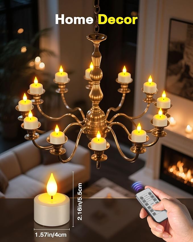 SoulBay Flameless Candles with Remote Control Timer & Charging Base - Image 2