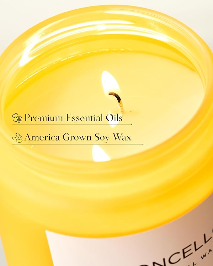 M&SENSE Limocello Summer Scented Candle, 19.4oz 110 Hours Long Lasting Burn Non - Image 4