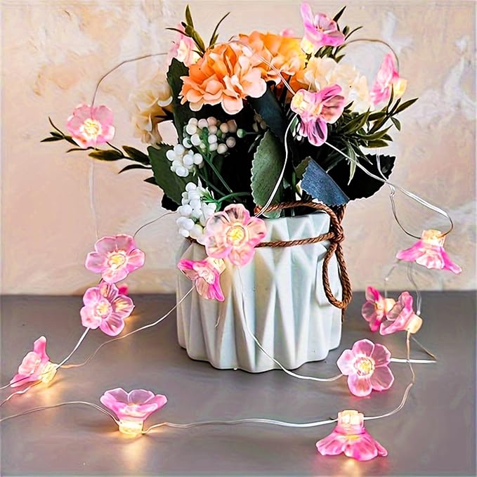 Pink Fairy Cherry Blossom Flower String Lights - Image 4