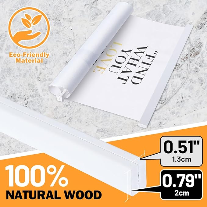 36x24 36x48 36x12 Poster Frame, Magnetic Light Wood Wooden Frame Hanger - Image 2