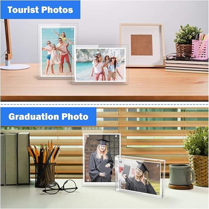4×6 Inches Acrylic Picture Frame，Clear Magnetic Picture Frame - Image 4