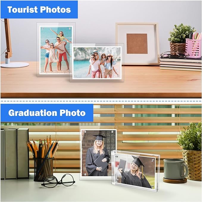 Small 4×4 Inches Acrylic Picture Frame，Clear Magnetic Picture Frame - Image 5